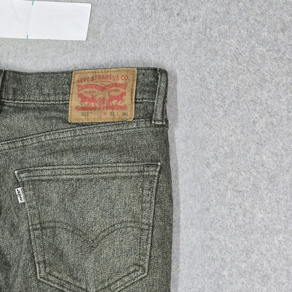 Levi's 511 Men Jeans 31X30 Green Denim 29.5